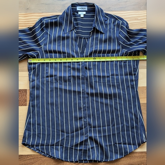 Express navy pinstripe button down top - Picture 6 of 6